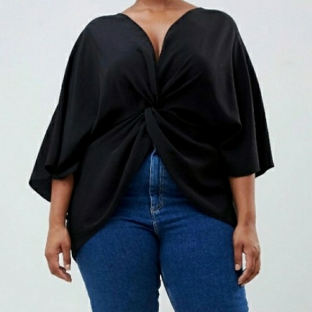 Asos Curve twist front kimono sleeve top U.S.24